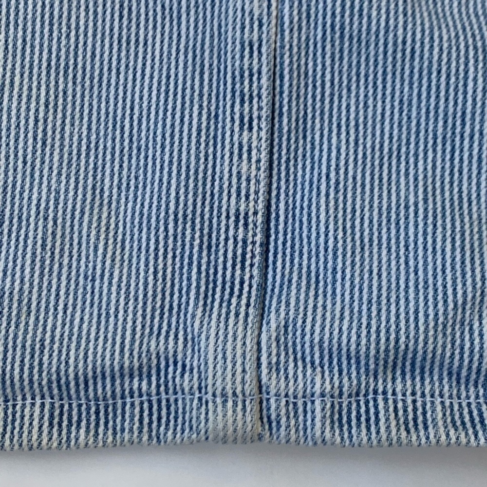 Vintage Orange Tab Levi's Denim Railroad Stripe Mini Skirt Size 9 Jr. - Picture 8 of 10